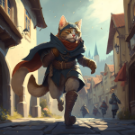 a_humanoid_cat_in_medieval_clothes_runs_in_fear_through__870ce3f8-b1c9-4c79-bab4-48b43bd90f8f.png