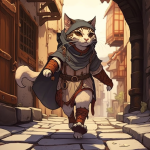 A_humanoid_cat_in_medieval_clothes_runs_away_from_the__c2a1aa85-88d6-4b1b-aadd-7924fc108178.png